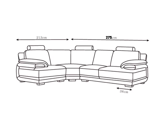 Juliet Leather Corner Lounge Option E 3