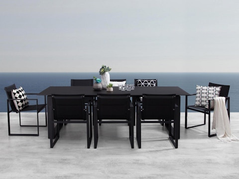 Element Black 9-piece Outdoor Aluminium Dining Set 2