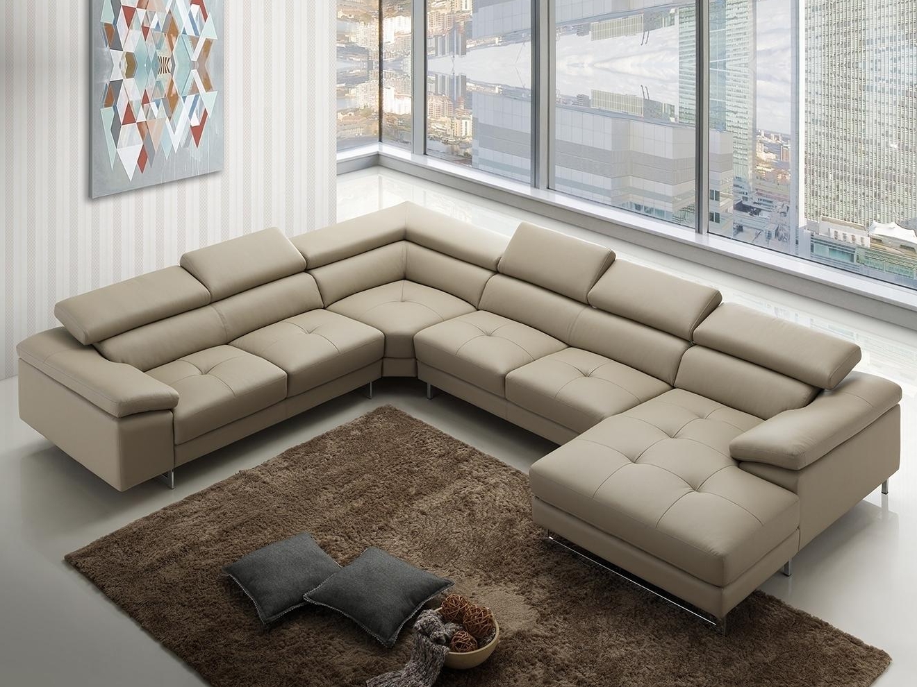 Boston Xpress Smoke Leather Modular Lounge