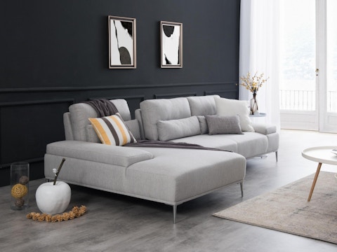 Karina2 Fabric Chaise Lounge Gray 2
