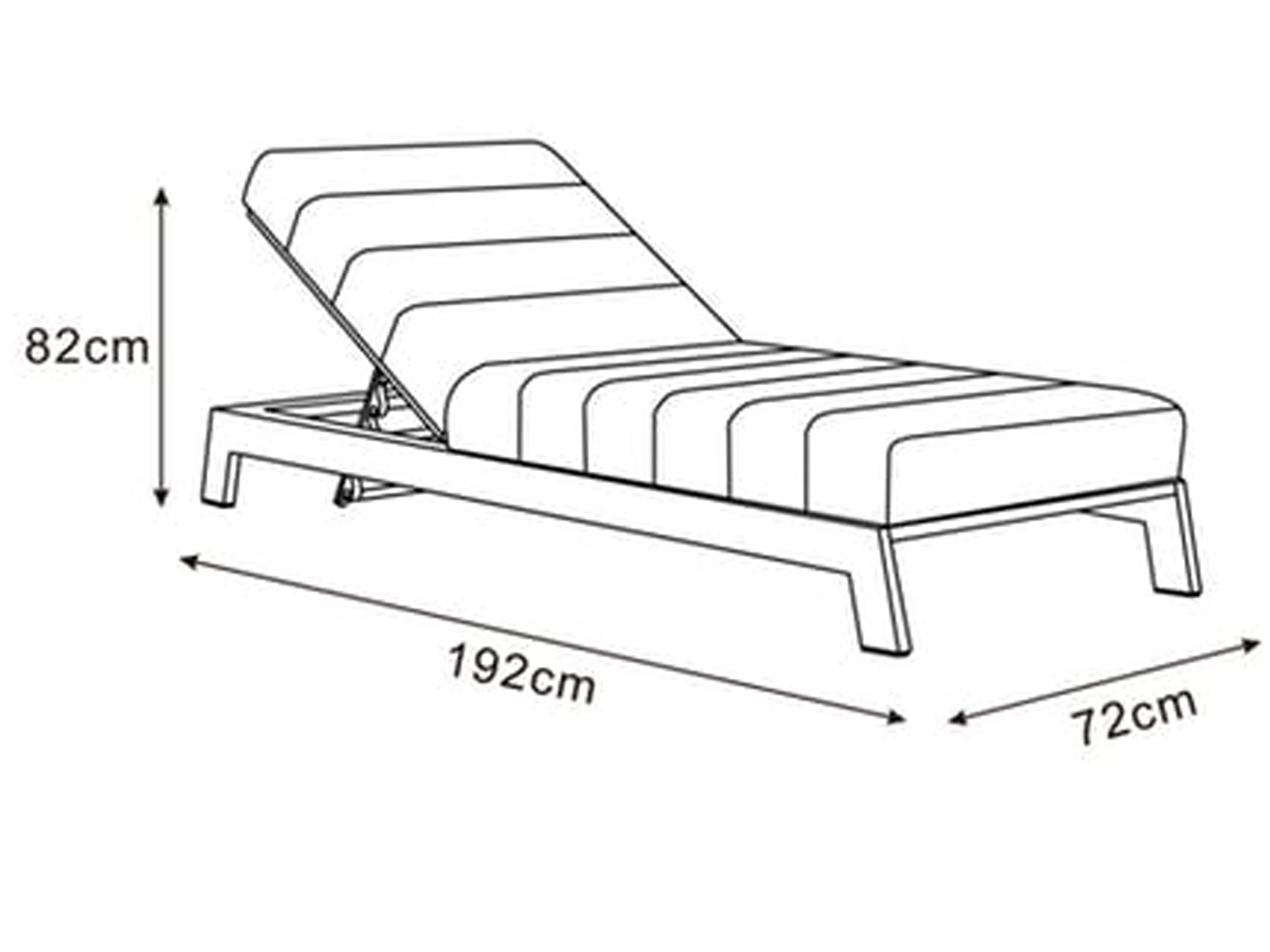 New Noosa Black Outdoor Fabric Sun Lounge 10
