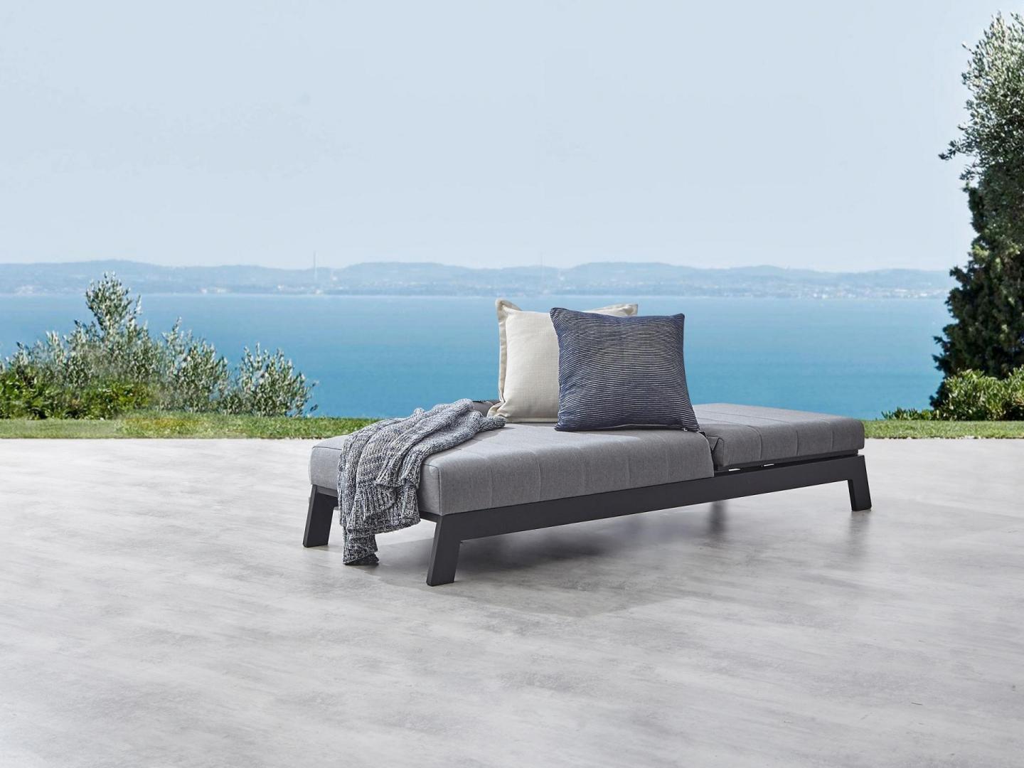 New Noosa Black Outdoor Fabric Sun Lounge 8