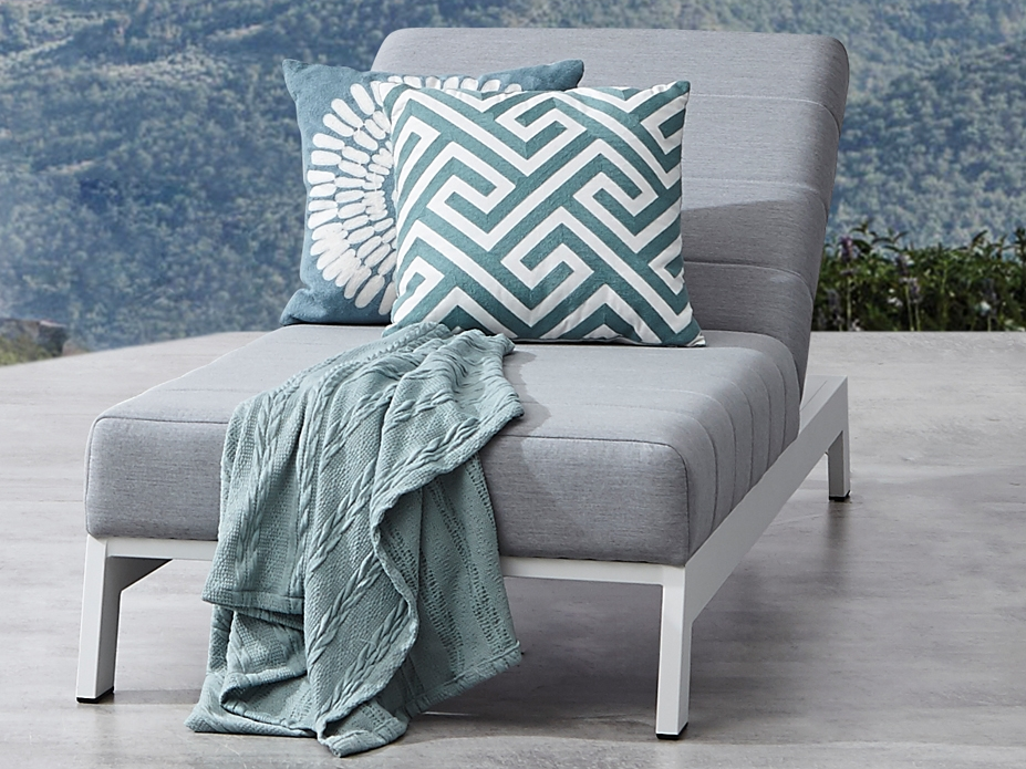 Lavi White Outdoor Fabric Sun Lounge 4