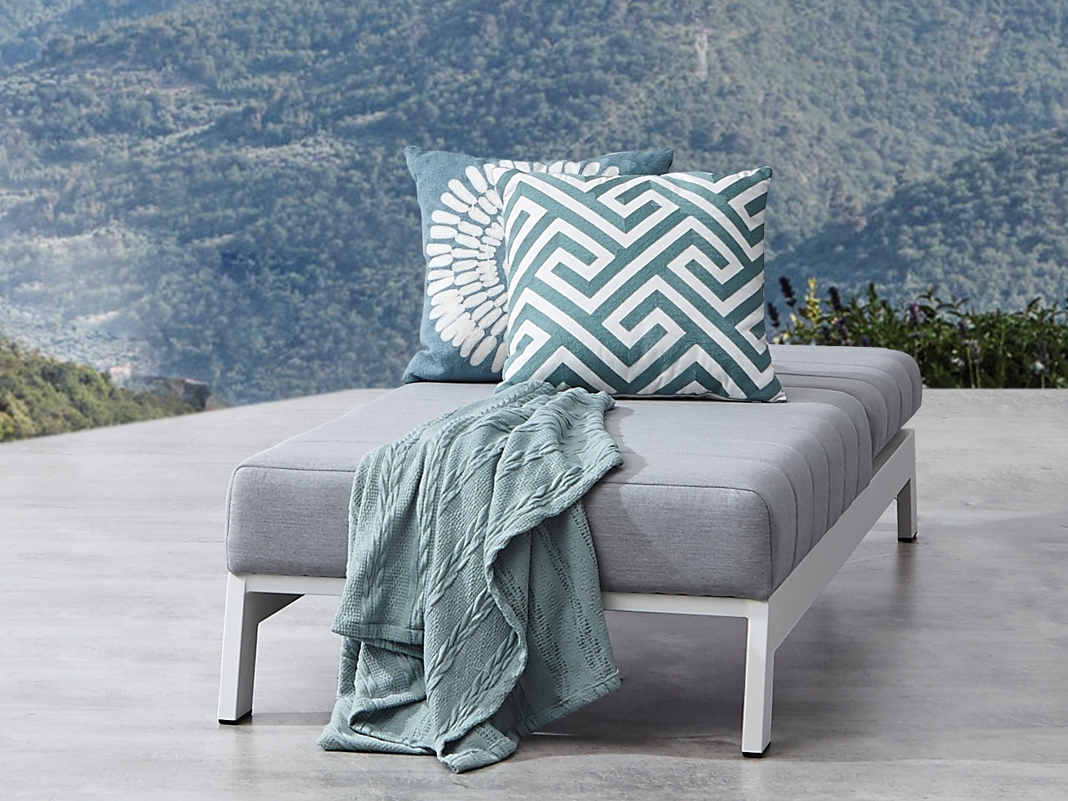 Lavi White Outdoor Fabric Sun Lounge 5
