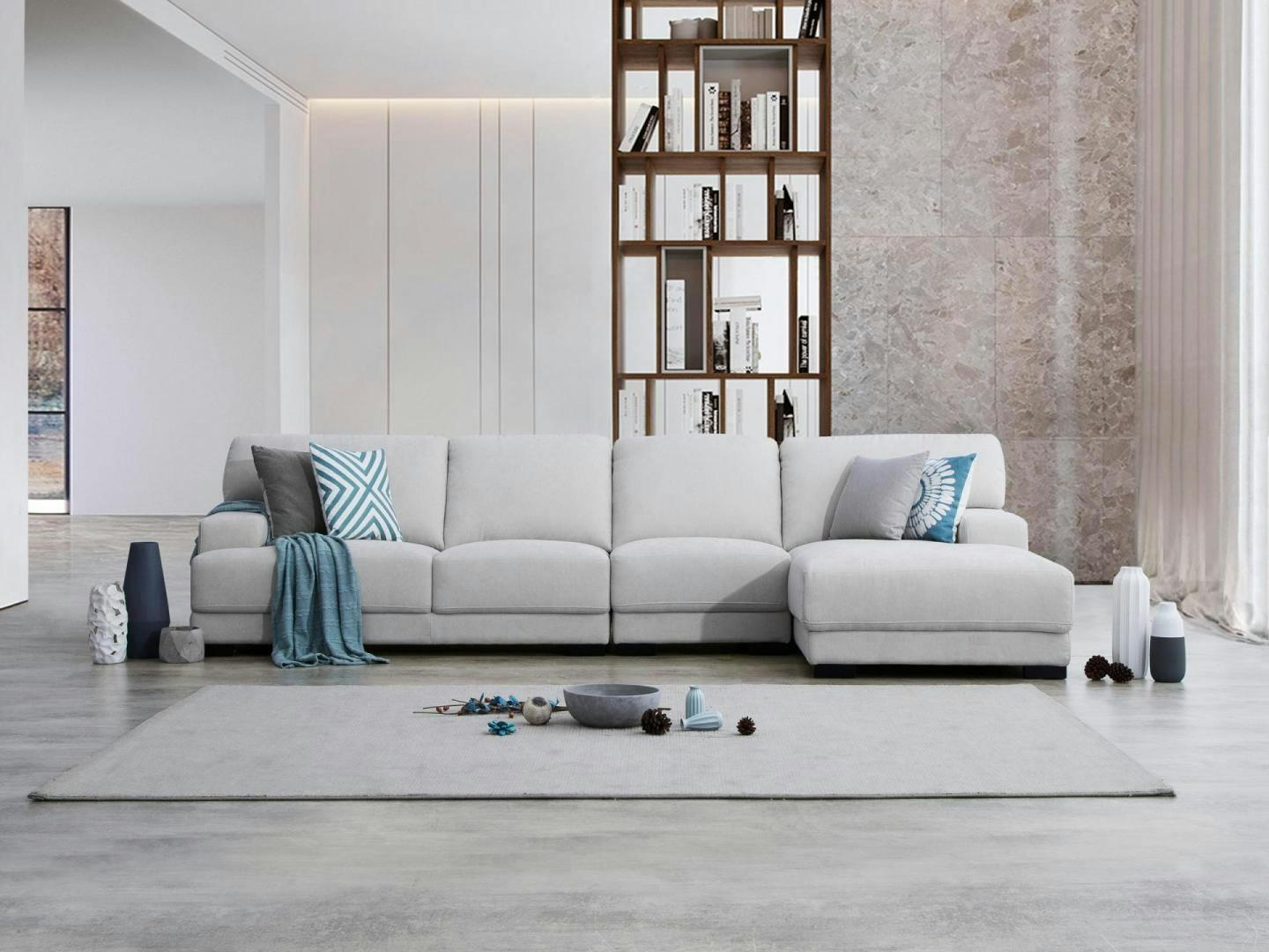 Volante Fabric Chaise Lounge Option B