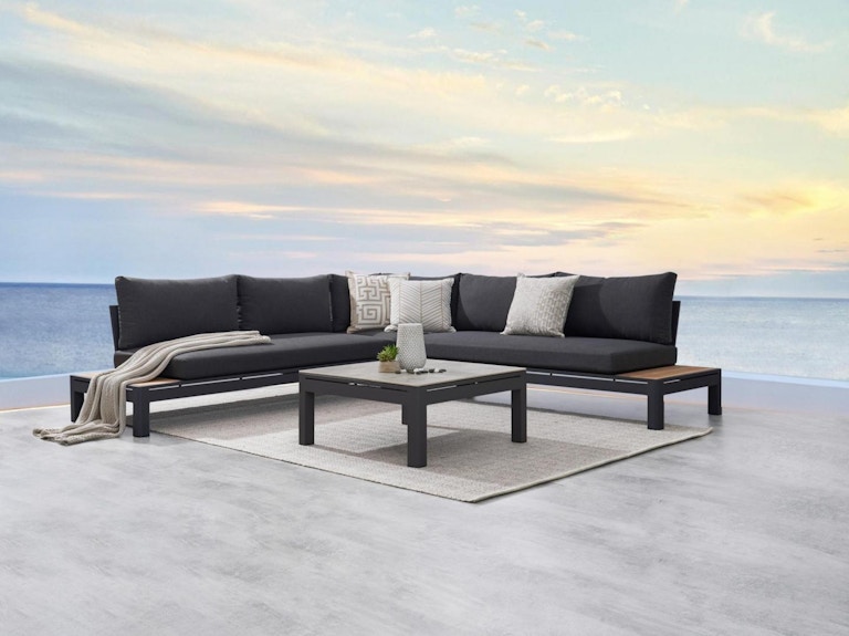 Malibu Outdoor Fabric Corner Lounge With Coffee Table