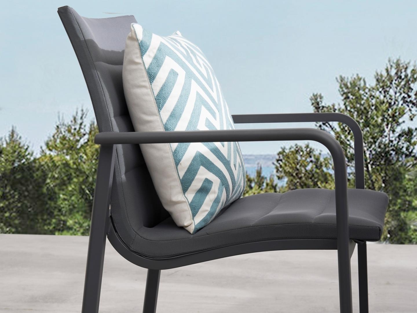 Santa Monica Charcoal Outdoor Dining Chair - Set Of Two