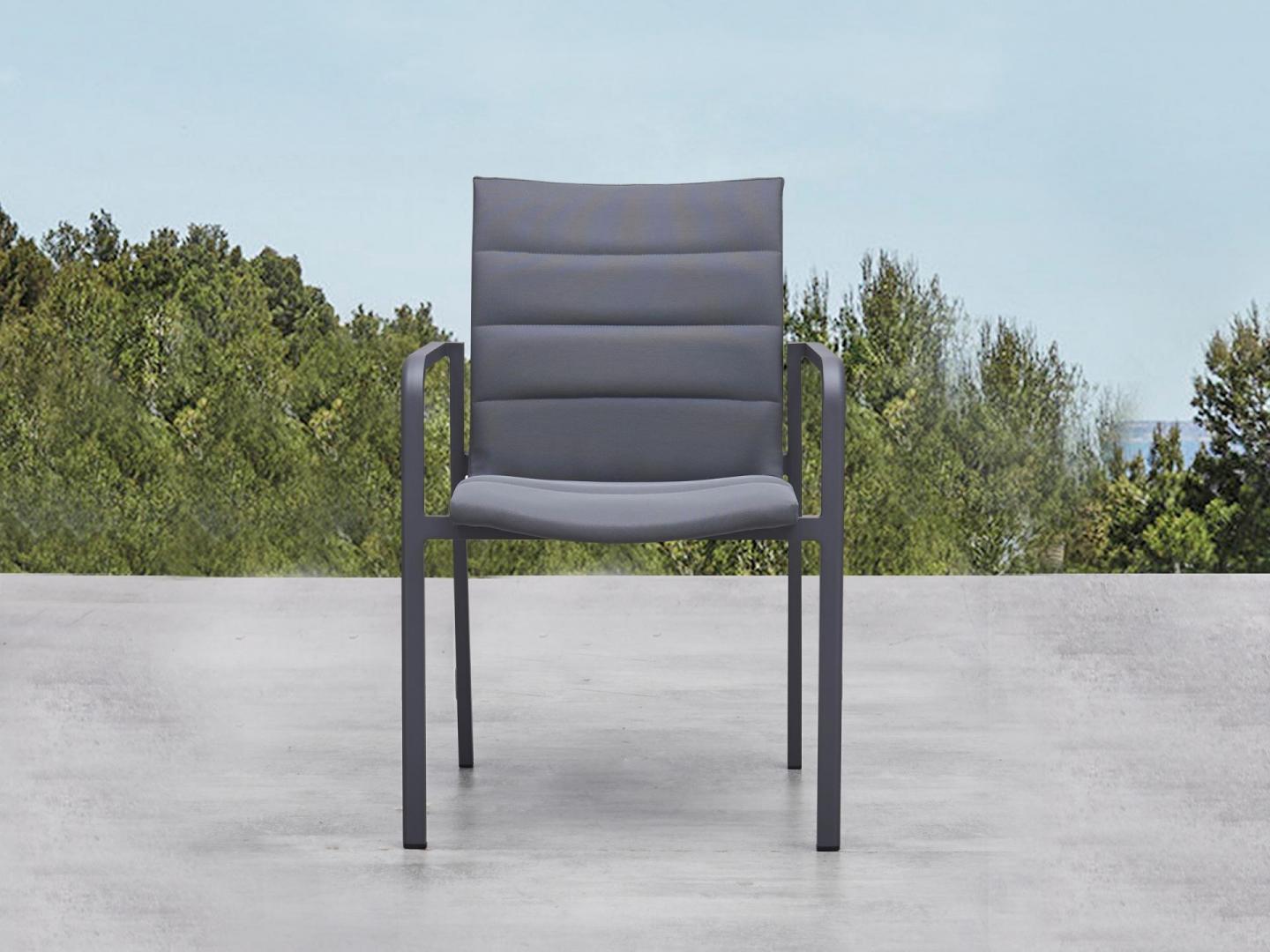 Santa Monica Charcoal 7-piece Outdoor Dining Set With Santa Monica Chairs 3