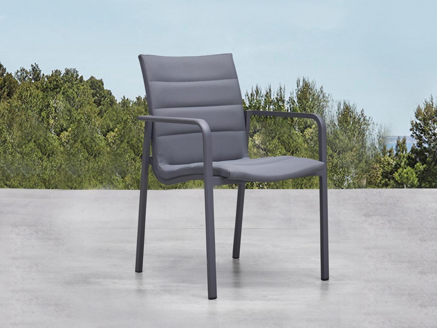 Santa Monica Charcoal 7-piece Outdoor Dining Set With Santa Monica Chairs 4