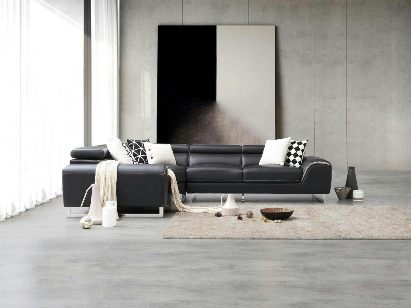 Cleo Leather Corner Lounge Option E