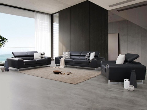 Cleo Leather Sofa Suite 3 + 2 + 1 2