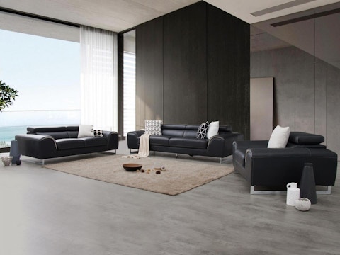 Cleo Leather Sofa Suite 3 + 2 + 1 1