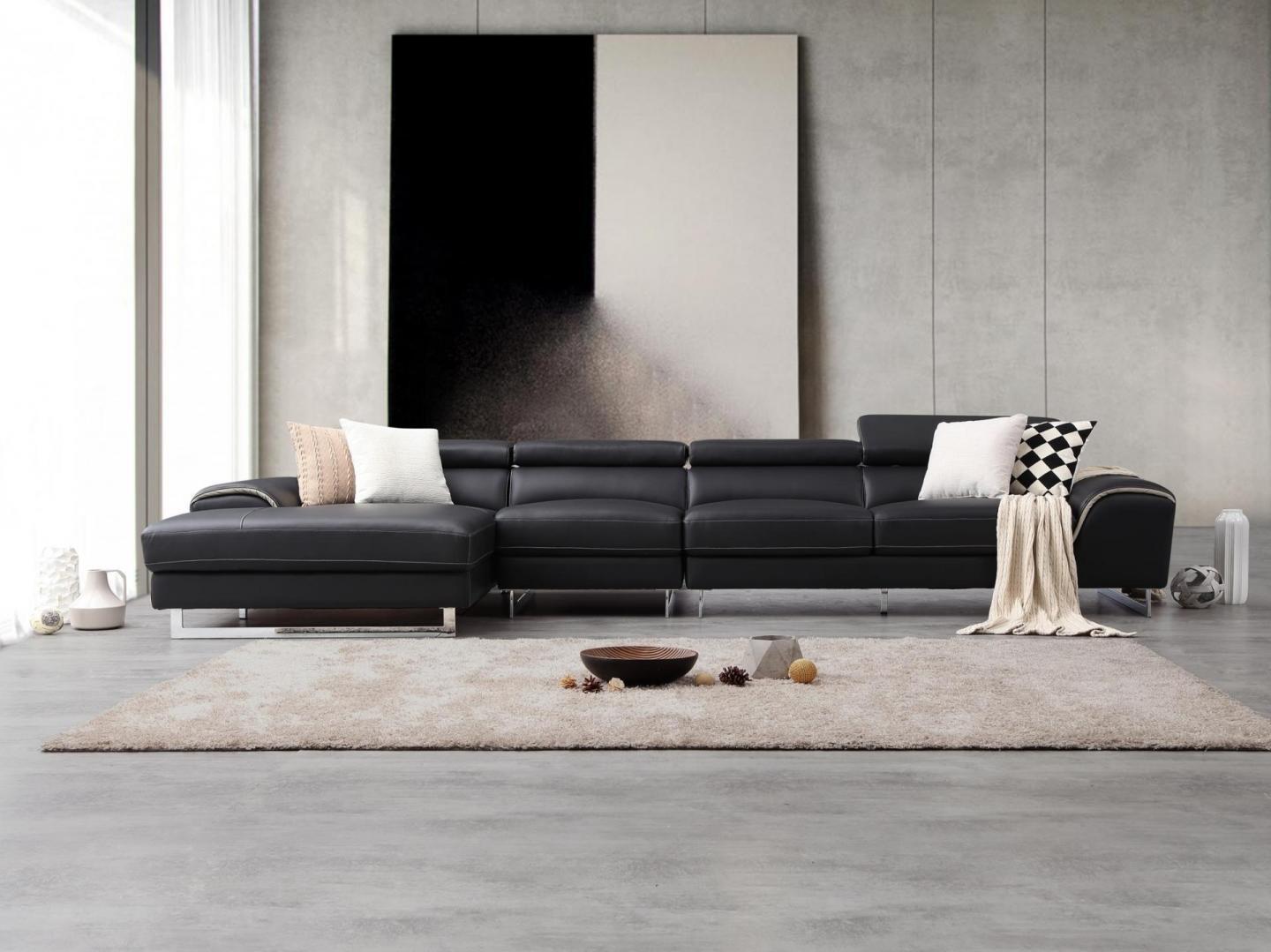 Cleo Leather Chaise Lounge Option B