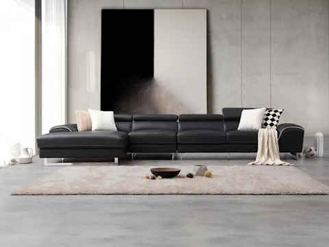 Cleo Leather Chaise Lounge Option B