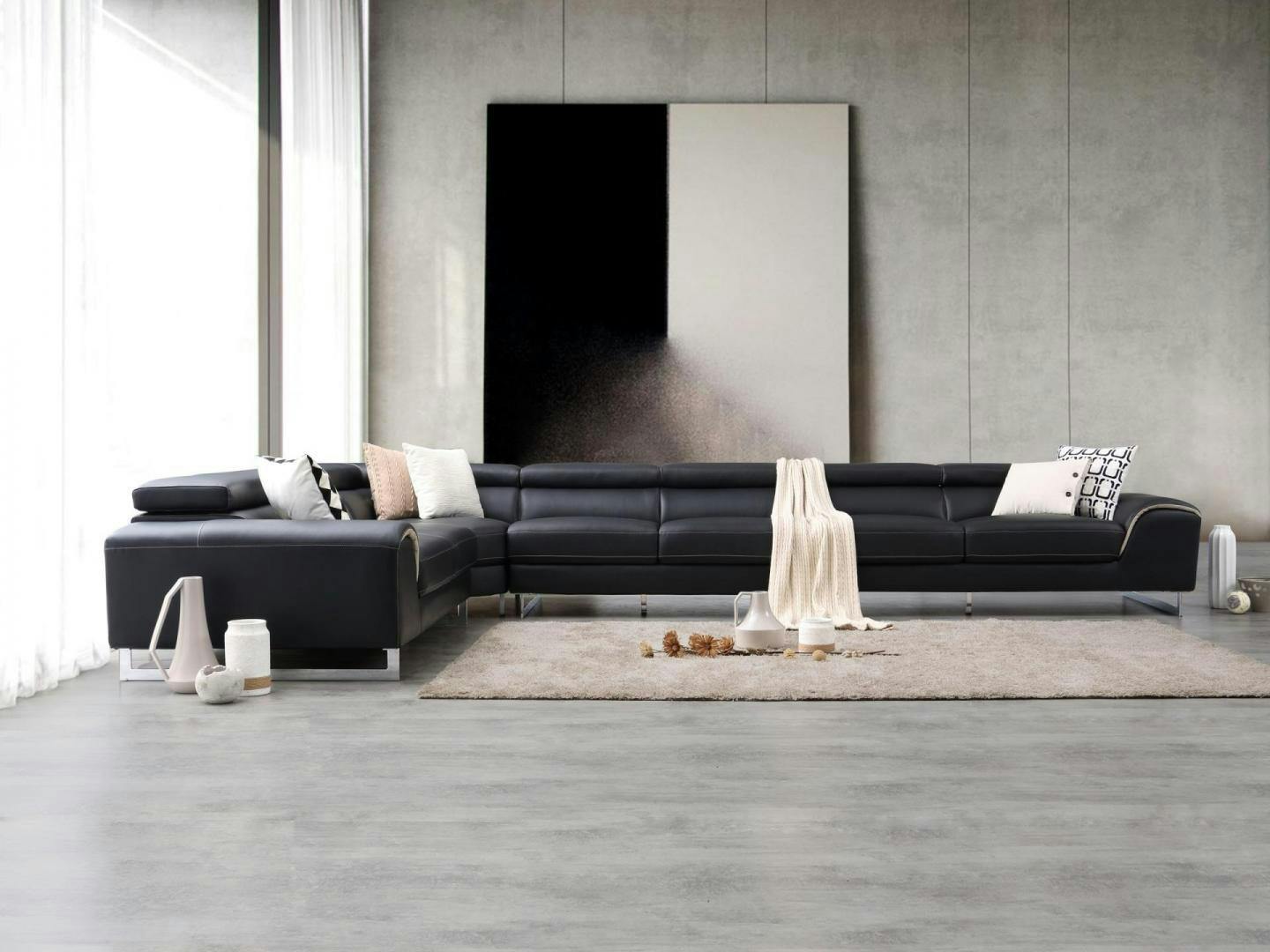 Cleo Leather Corner Lounge Option C