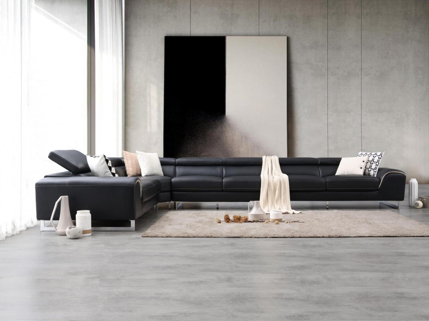 Cleo Leather Corner Lounge Option C 3