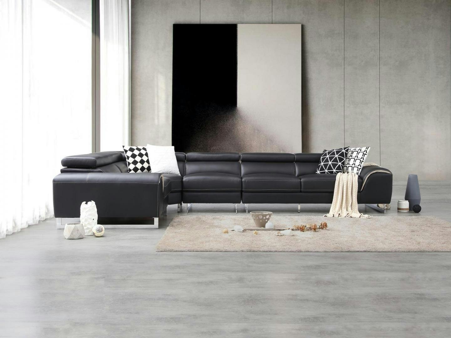 Cleo Leather Corner Lounge Option F