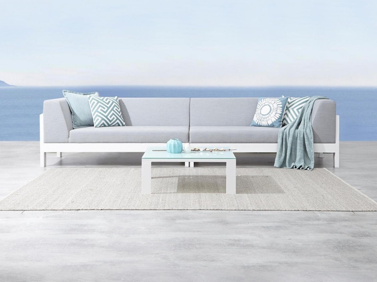 Noosa White Outdoor Fabric Lounge With Coffee Table