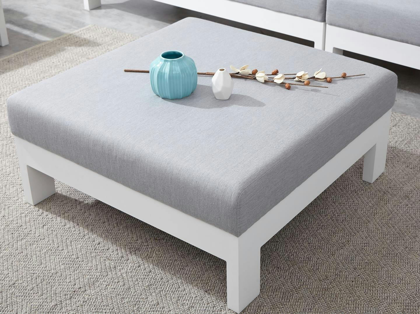 Lavi White Outdoor Ottoman