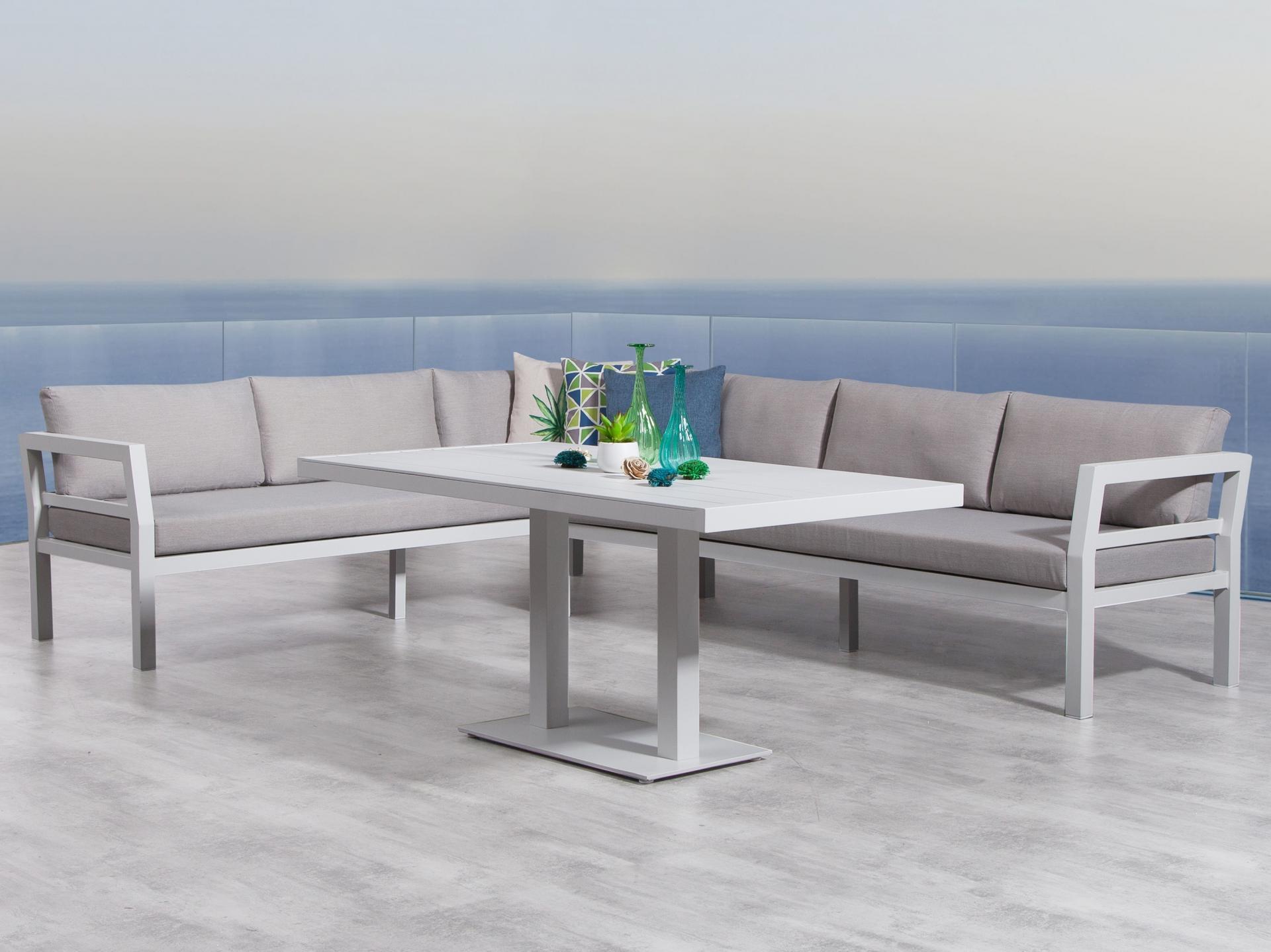Bondi White Outdoor Aluminium Lounge & Dining Combo 4