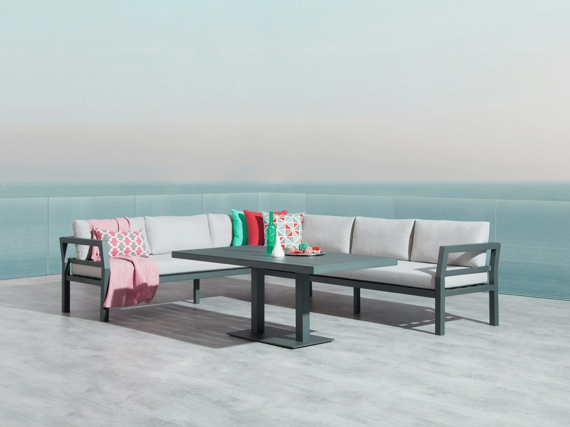 Bondi Black Outdoor Aluminium Lounge & Dining Combo Lavita Outdoor