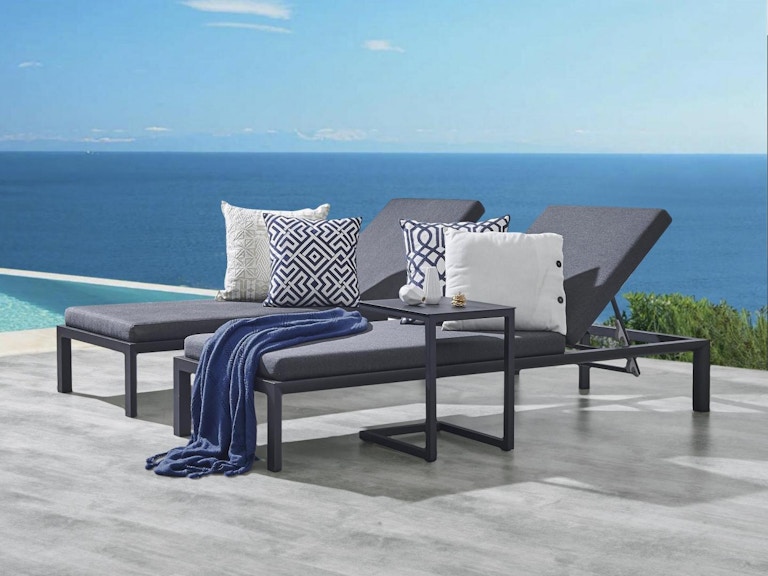 Klara Black Outdoor Sunlounge Set with Side Table