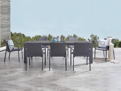 Santa Monica Black 9-piece Outdoor Dining Set With Santa Monica Chairs 2
