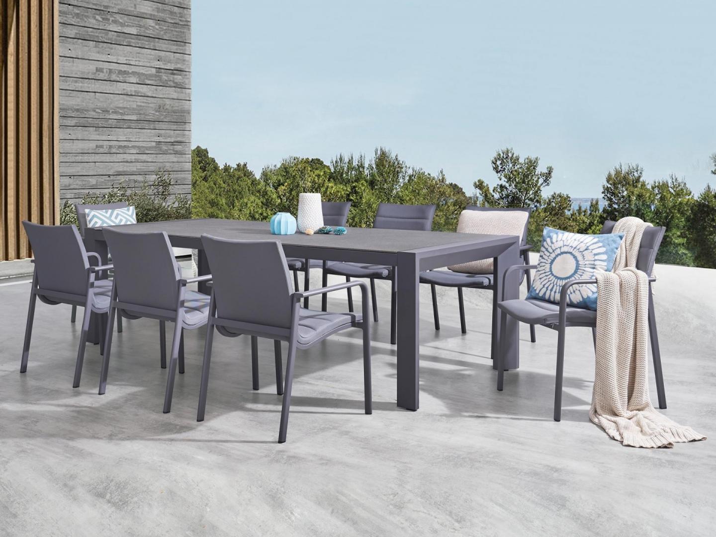 Santa Monica Charcoal 9-piece Outdoor Dining Set With Santa Monica Chairs 1