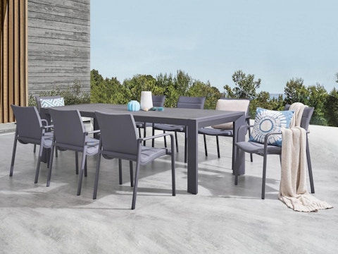 Santa Monica Black 9-piece Outdoor Dining Set With Santa Monica Chairs 1