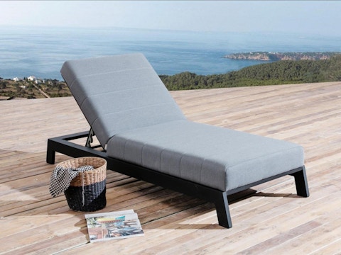 New Noosa Black Outdoor Fabric Sun Lounge 5