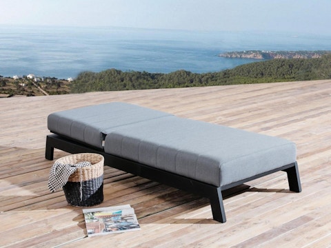 New Noosa Black Outdoor Fabric Sun Lounge 6