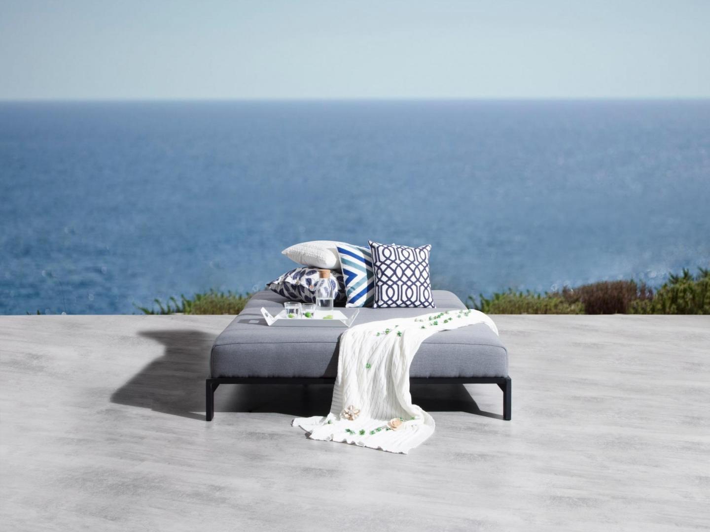 New Noosa Black Outdoor Fabric Double Sun Lounge 22