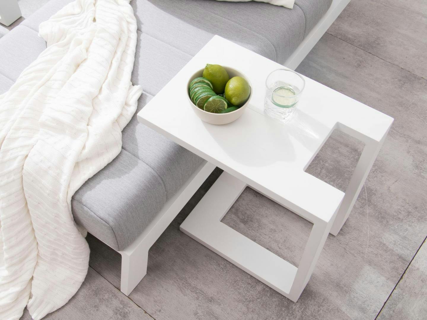 New Noosa White Outdoor Aluminium Side Table