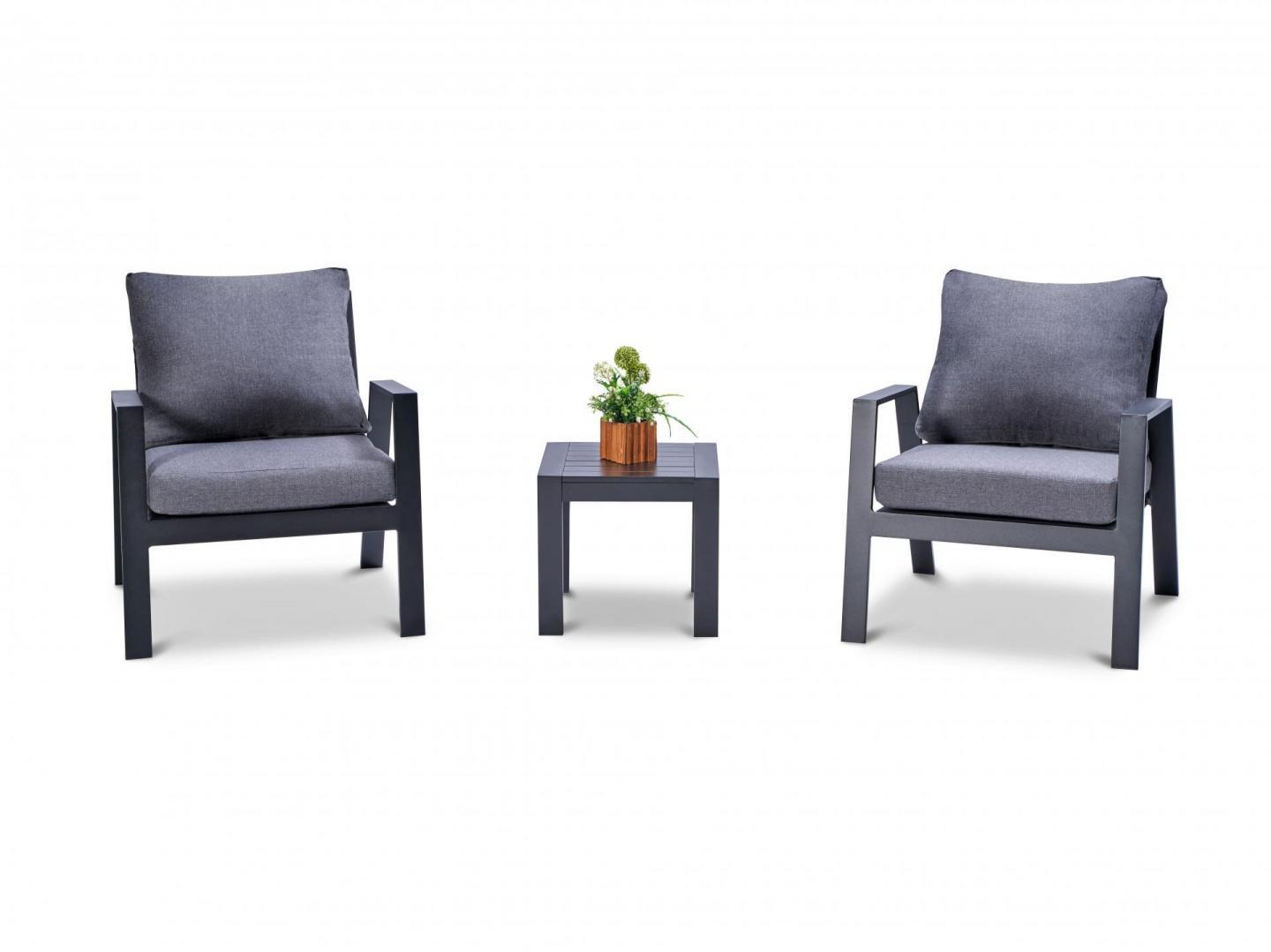 Selby Black Outdoor Lounge Set 1+1 With Coffee Table 3