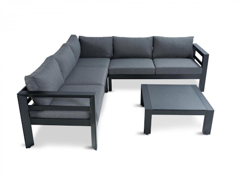 Springfield Black Outdoor Corner Lounge With Coffee Table 3