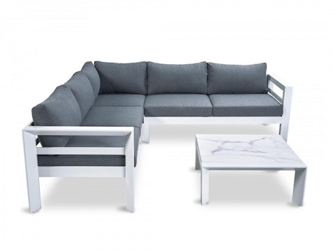 Springfield White Outdoor Corner Lounge With Coffee Table 5