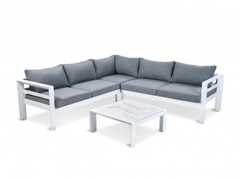 Springfield White Outdoor Corner Lounge With Coffee Table 4