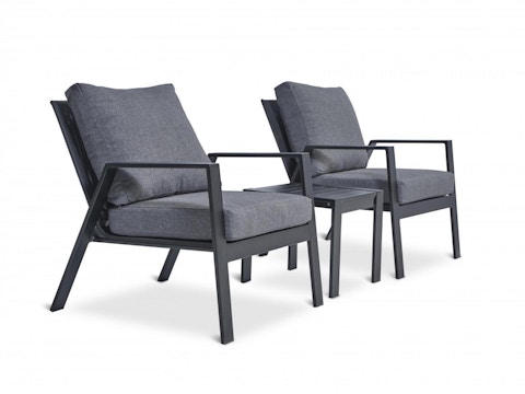 Selby Black Outdoor Lounge Set 1+1 With Coffee Table 3