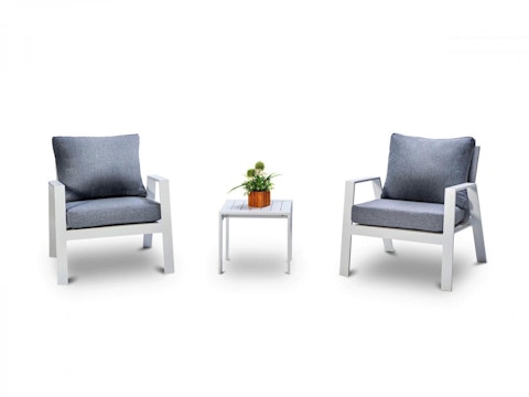 Selby White Outdoor Lounge Set 1+1 With Coffee Table 2