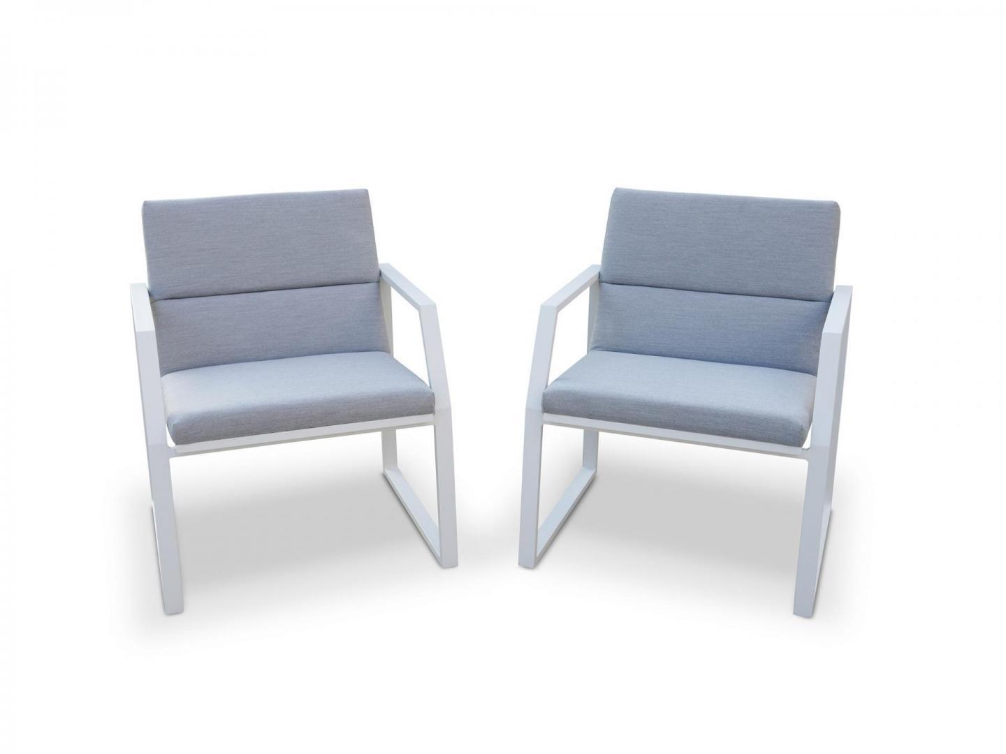 Invini White 7-piece Outdoor Ceramic Dining Set 8