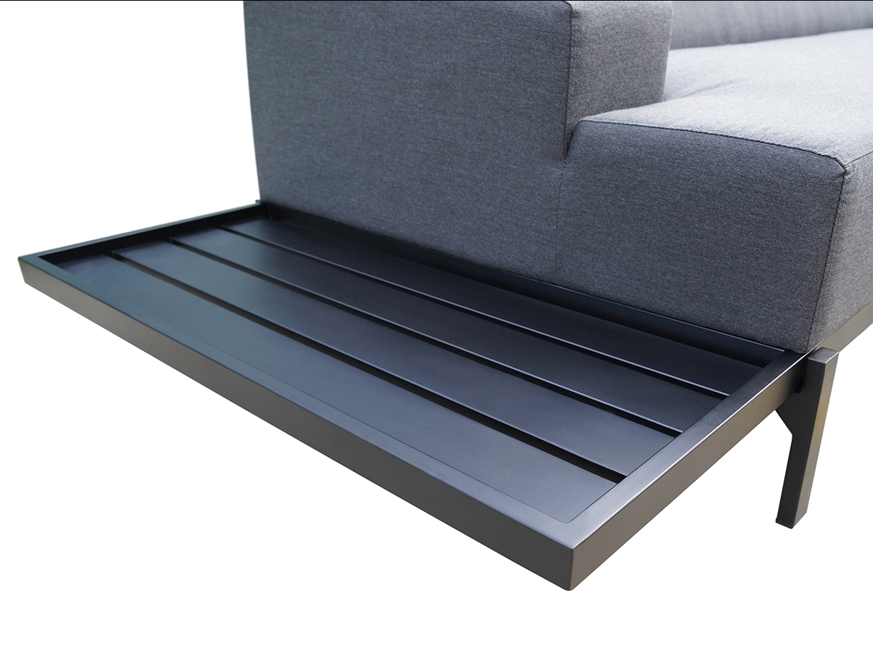 Glamour Dark Outdoor Corner Lounge With Nested Coffee Tables 4