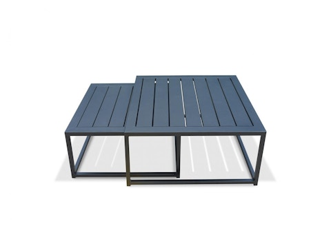 Glamour Dark Outdoor Corner Lounge With Nested Coffee Tables 3