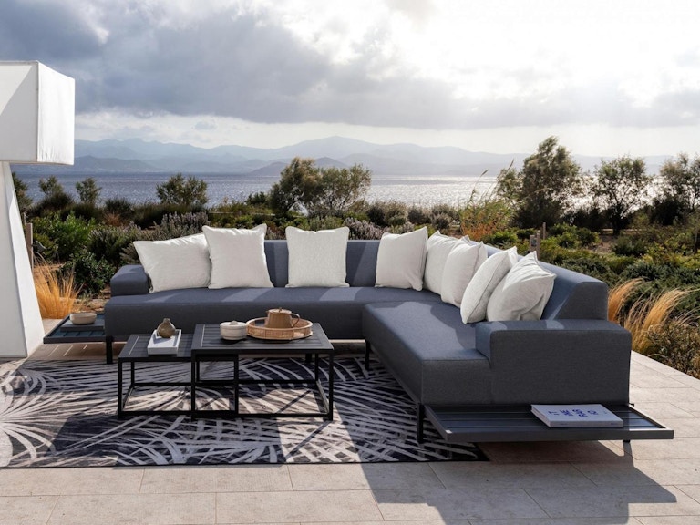 Glamour Dark Outdoor Corner Lounge With Coffee Tables