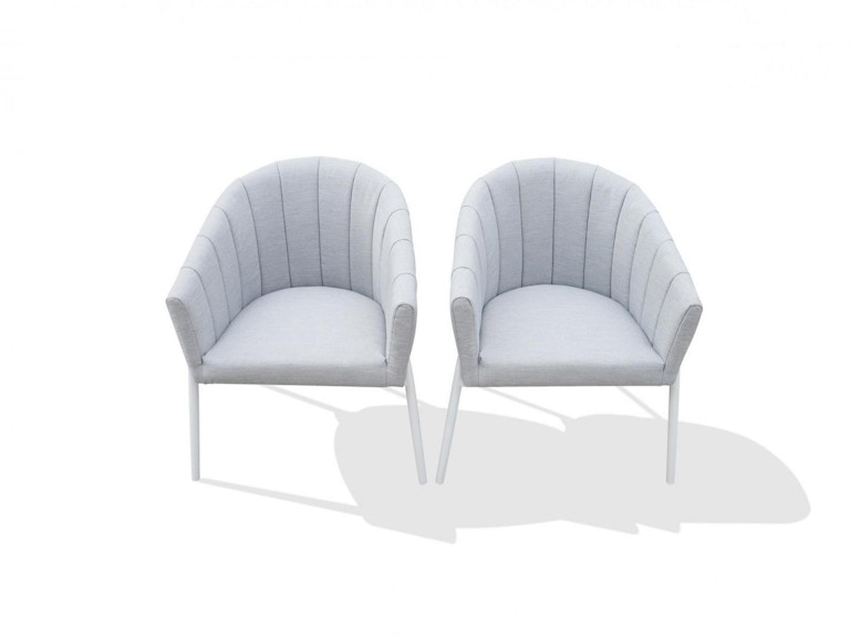 Delta White Outdoor Dining Chair Twin Set