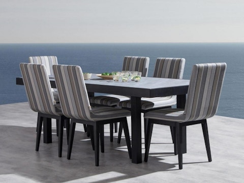 Invini Black 7-piece Outdoor Ceramic Dining Set With Kroes Chairs 2