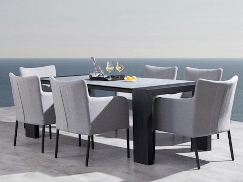 Hadid 7-piece Outdoor Ceramic Dining Set 1