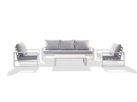 Riviera White Outdoor Lounge Set 3+1+1 With Coffee Table 3