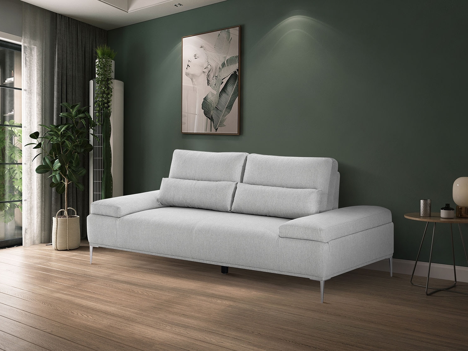 Karina Fabric Two Seat Sofa Gray 2