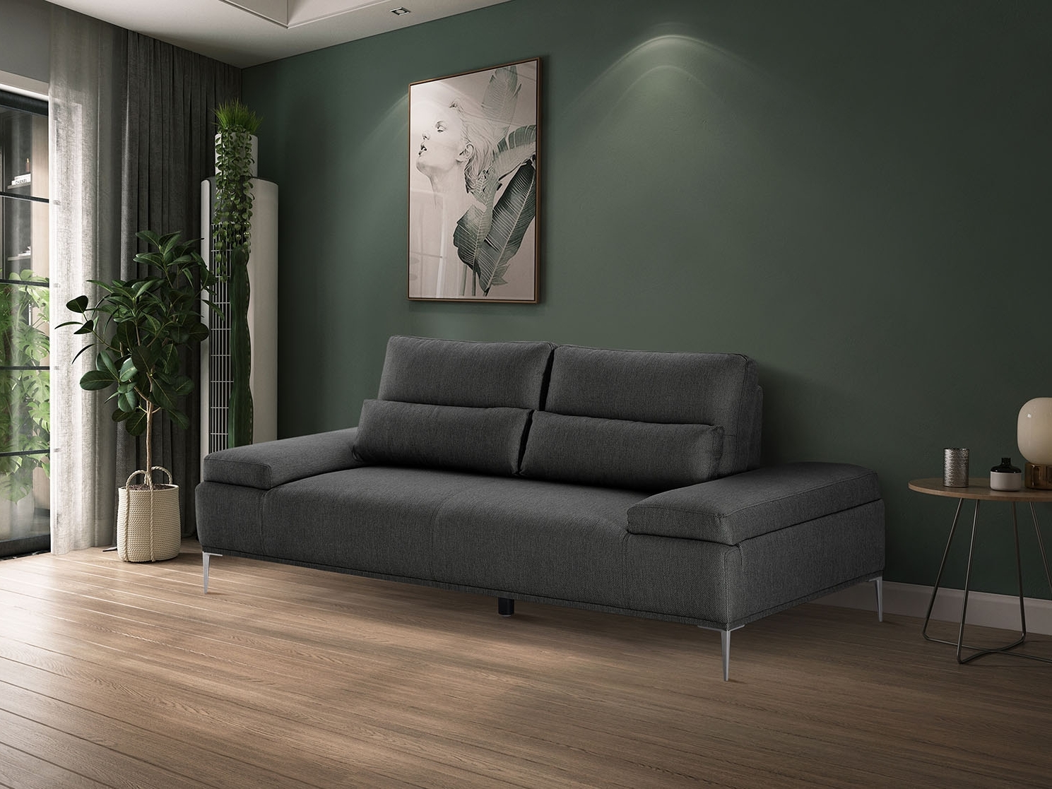 Karina Fabric Two Seat Sofa Ash 2