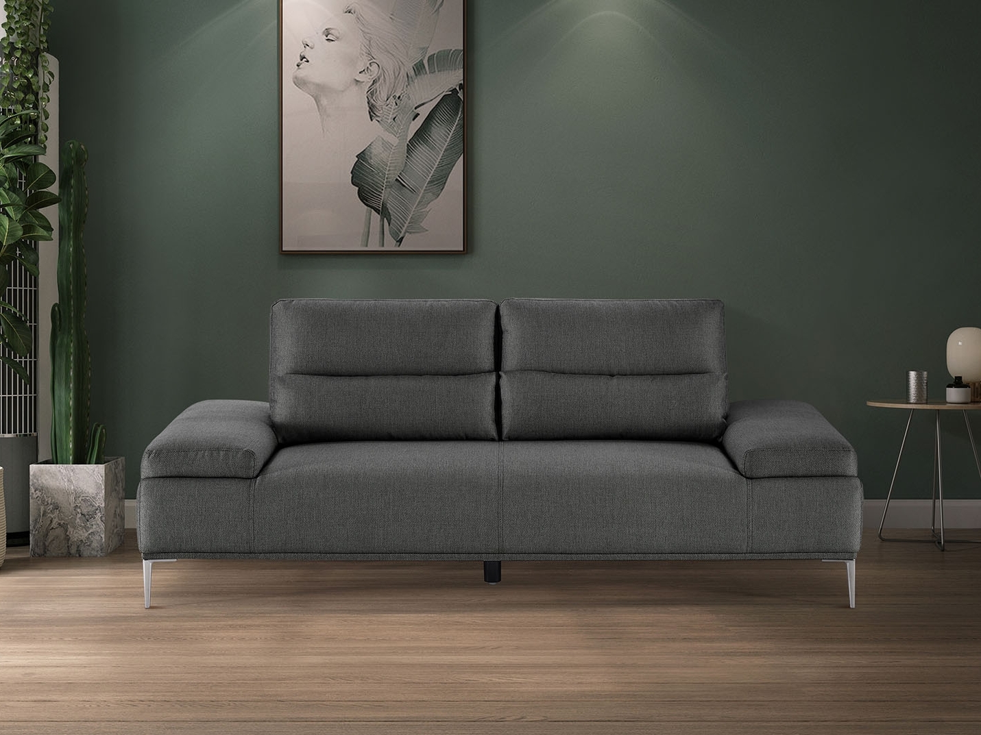 Karina Fabric Two Seat Sofa Ash